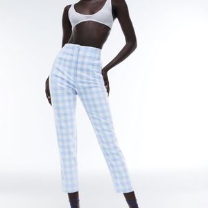 Zara Blue and White Gingham pants, never worn